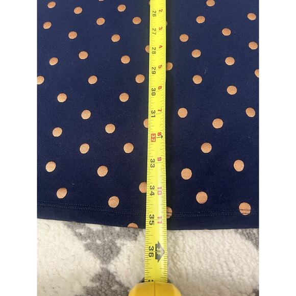 BODEN Blue Gold Polka Dot Cotton Sweatshirt Dress Sz 4R Comfort Preppy Party - Picture 8 of 8